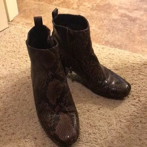 Snake print booties